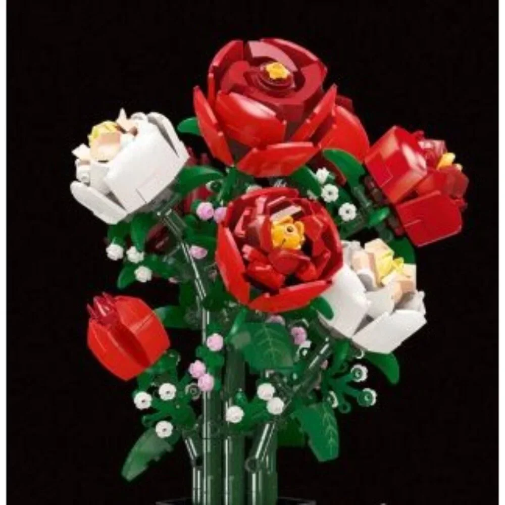 EDUCIRO Flowers Bouquet Building Decoration Set (818 PCS) Christmas Mother's Day